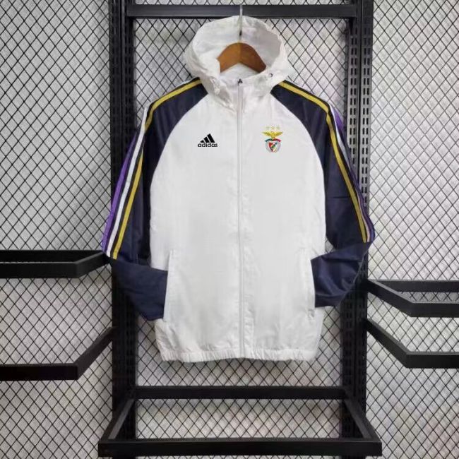 2024 Benfica White/Dark Blue Soccer Windbreaker Jacket Football Jacket