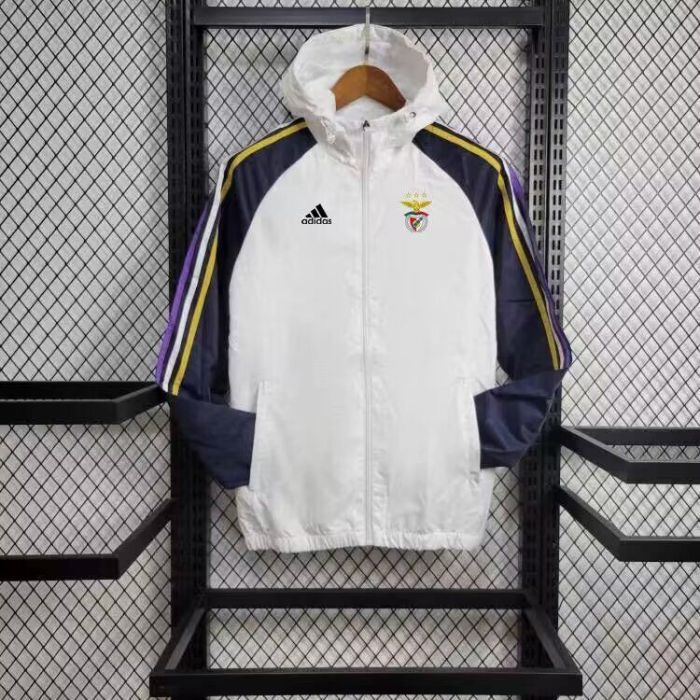 2024 Benfica White/Dark Blue Soccer Windbreaker Jacket Football Jacket