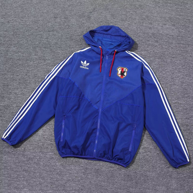 2024 Japan Blue Soccer Hoodie Football Windbreaker Jacket