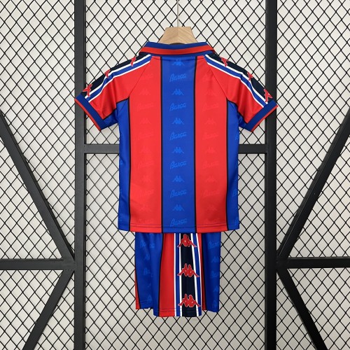 Retro Youth Uniform Kids Kit 1995-1997 Barcelona Home Soccer Jersey Shorts Vintage Child Football Set