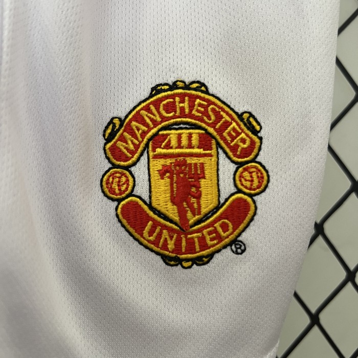 Retro Youth Uniform Kids Kit 2005-2006 Manchester United Home Soccer Jersey Shorts Vintage Child Football Set