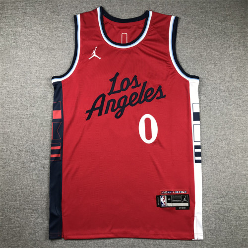 New Los Angeles Clippers 0 WESTBROOK Red NBA Jersey Basketball Shirt