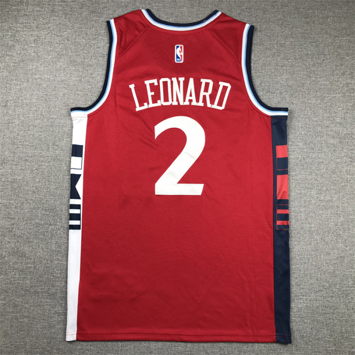 New Los Angeles Clippers 2 LEONARD Red NBA Jersey Basketball Shirt