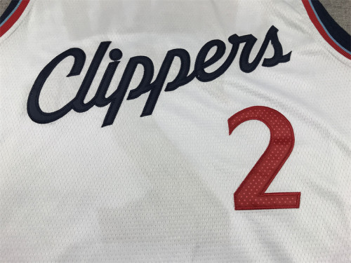 New Los Angeles Clippers 2 LEONARD White NBA Jersey Basketball Shirt