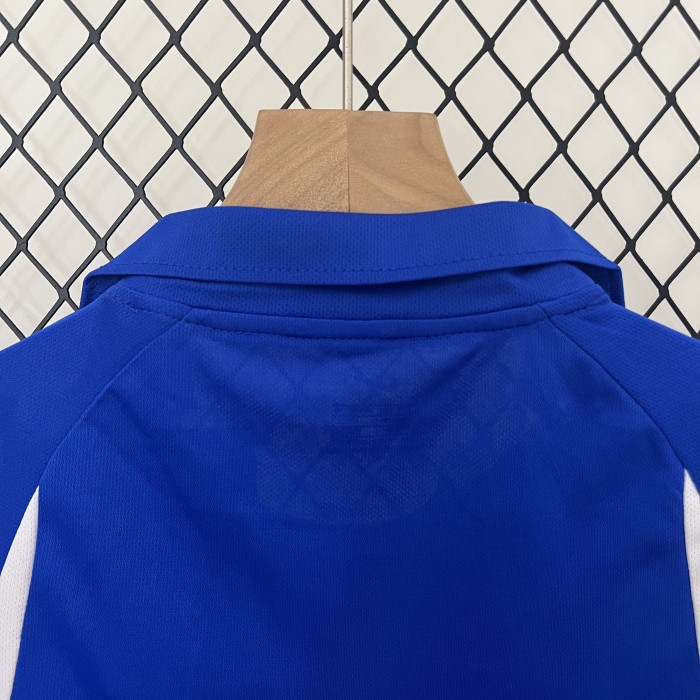 Retro Youth Uniform Kids Kit 2002 Brazil Away Blue Soccer Jersey Shorts Vintage Brasil Child Football Set