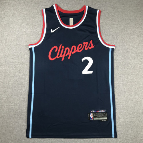 New Los Angeles Clippers 2 LEONARD Dark Blue NBA Jersey Basketball Shirt