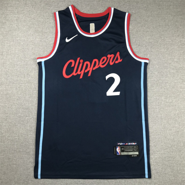 New Los Angeles Clippers 2 LEONARD Dark Blue NBA Jersey Basketball Shirt