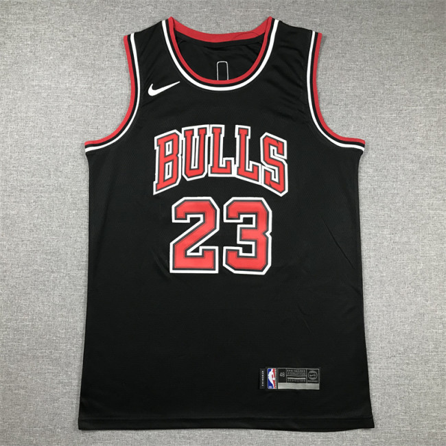 with New Material Chicago Bulls 23 JORDAN Black Basketball Shirt NBA Jersey