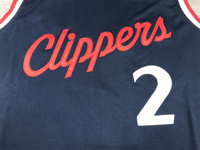 New Los Angeles Clippers 2 LEONARD Dark Blue NBA Jersey Basketball Shirt