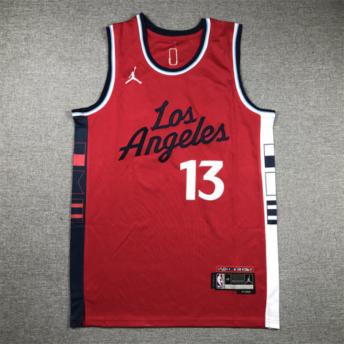 New Los Angeles Clippers 13 GEORGE Red NBA Jersey Basketball Shirt