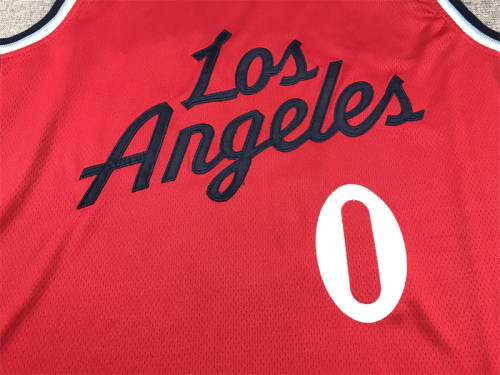 New Los Angeles Clippers 0 WESTBROOK Red NBA Jersey Basketball Shirt