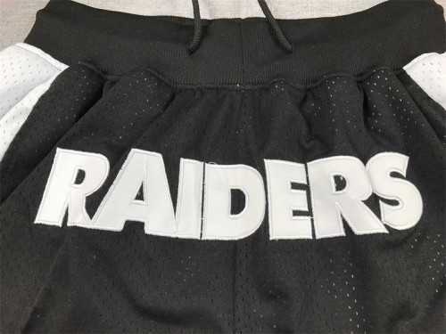 with Pocket New Oakland Raiders Black NFL Shorts