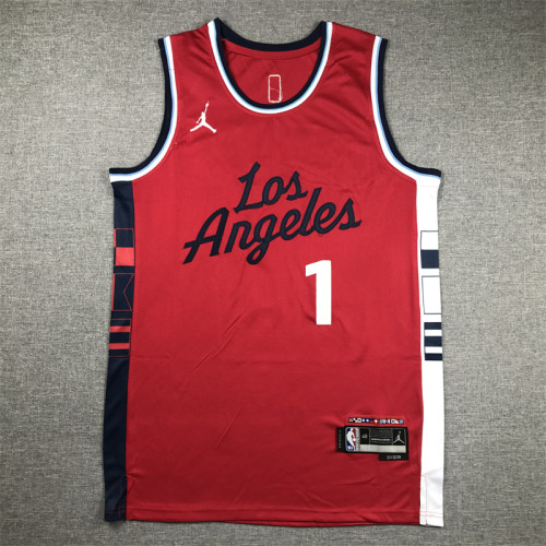 New Los Angeles Clippers 1 HARDEN Red NBA Jersey Basketball Shirt