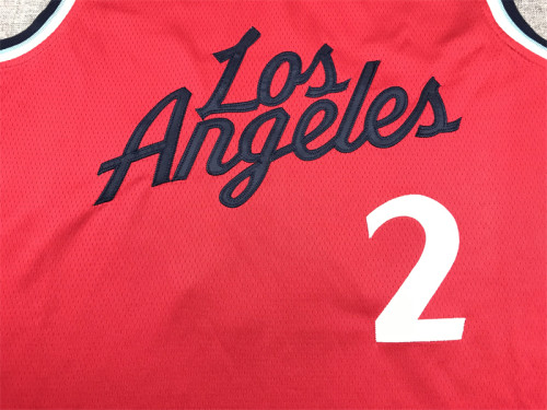 New Los Angeles Clippers 2 LEONARD Red NBA Jersey Basketball Shirt