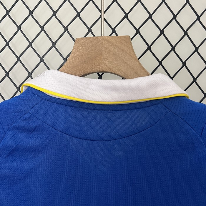 with Front Lettering Retro Youth Uniform Kids Kit 2008-2009 Chelsea UCL Final Home Soccer Jersey Shorts Vintage Child Football Set