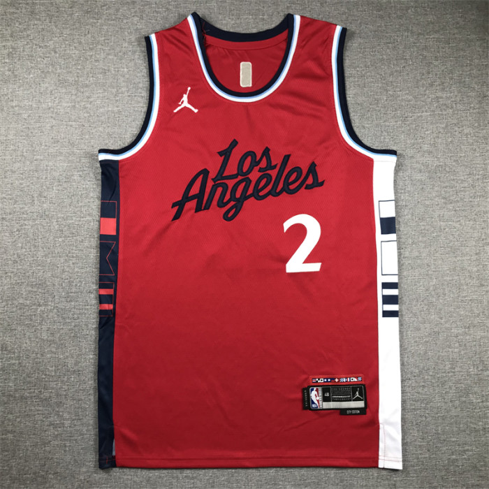 New Los Angeles Clippers 2 LEONARD Red NBA Jersey Basketball Shirt