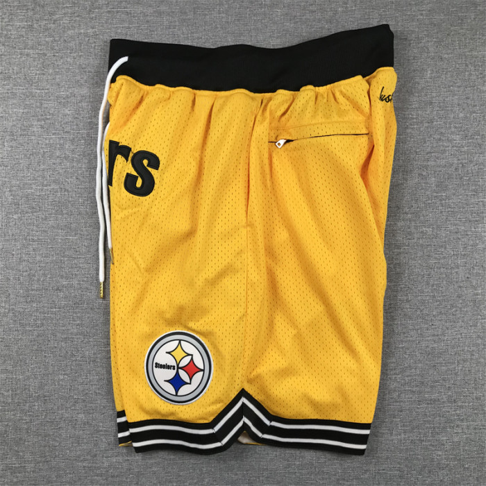 with Pocket Pittsburgh Steelers Yellow NFL Shorts