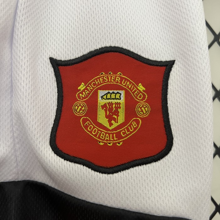 Retro Youth Uniform Kids Kit 1994-1996 Manchester United Home Soccer Jersey Shorts Vintage Child Football Set