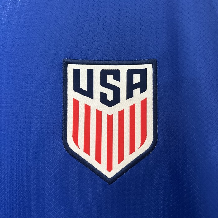 Fan Version 2024 USA Away Blue Soccer Jersey United States Football Shirt
