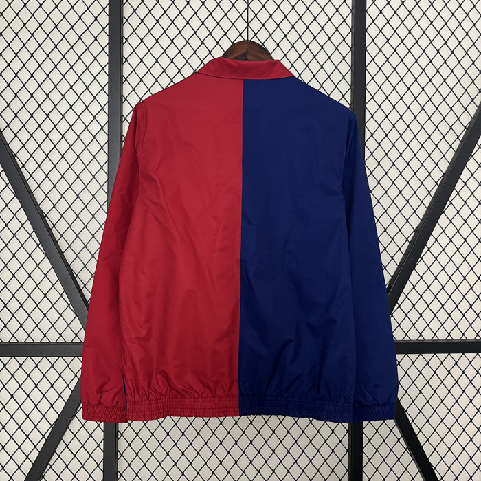 2024 Barcelona Trench Coat Soccer Reversible Windbreaker Jacket