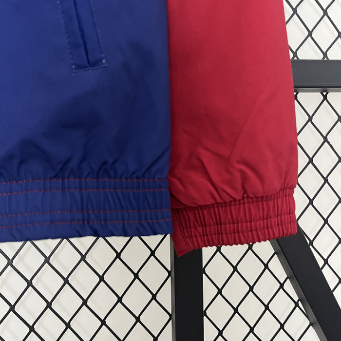 2024 Barcelona Trench Coat Soccer Reversible Windbreaker Jacket