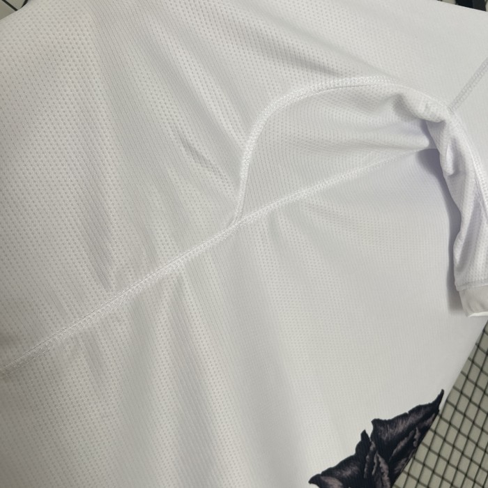 Fan Version 2024 Y-3 Real Madrid White/Black Flower Soccer Jersey Real Football Shirt