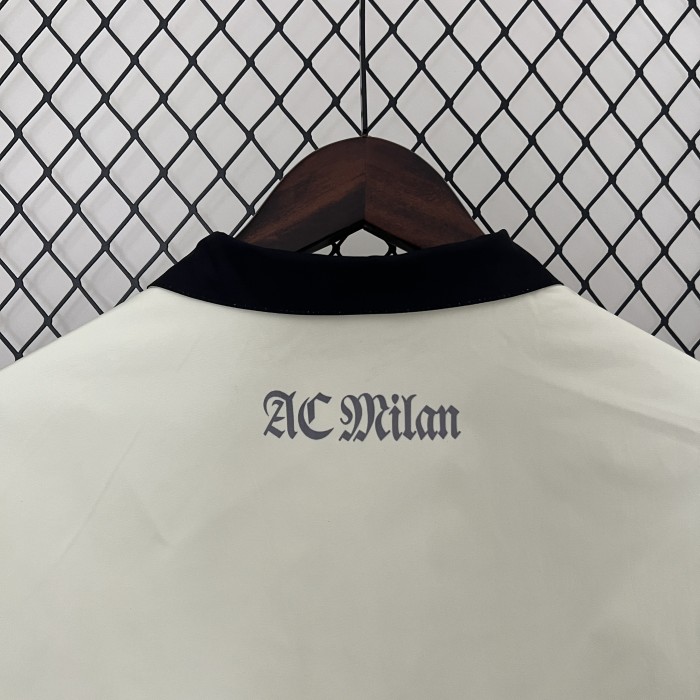 2024 Ac Milan X Pleasures Trench Coat Soccer Reversible Windbreaker Jacket