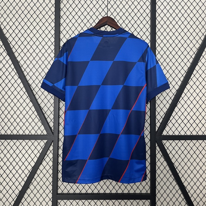 Fan Version Croatia 2024 Away Soccer Jersey Blue Football Shirt