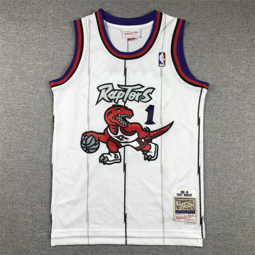 Mitchell&Ness 1998-99 Toronto Raptors 1 McGRADY White NBA Jersey Basketball Shirt