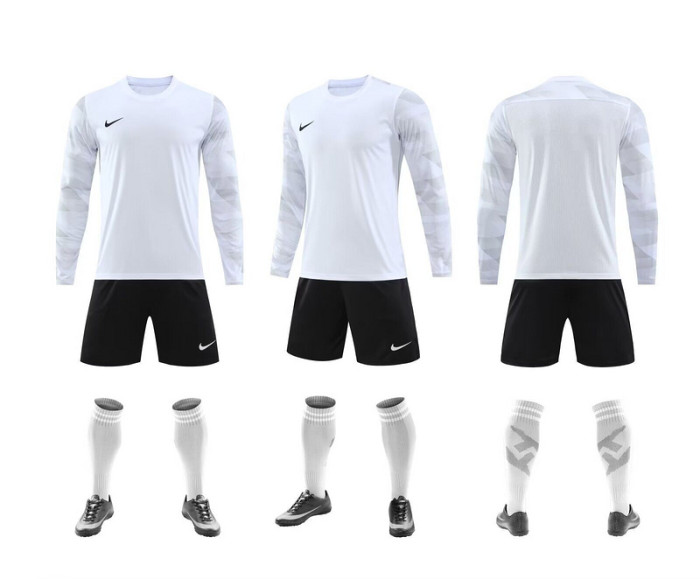 NK N013 Long Sleeve Blank Soccer Training Jersey Shorts DIY Cutoms Uniform