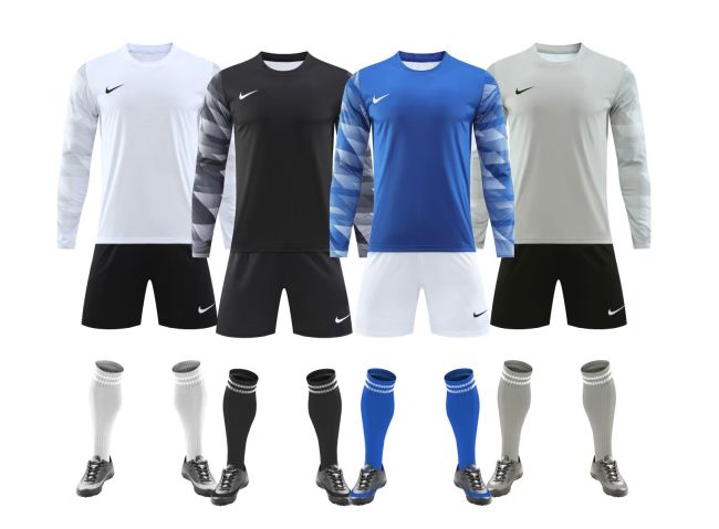 NK N013 Long Sleeve Blank Soccer Training Jersey Shorts DIY Cutoms Uniform