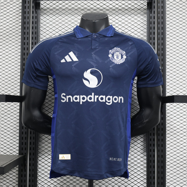 Player Version 2024-2025 Manchester United Away Dark Blue Soccer Jersey Man United Football Shirt