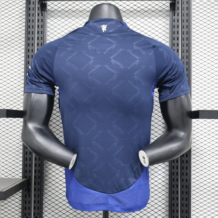 Player Version 2024-2025 Manchester United Away Dark Blue Soccer Jersey Man United Football Shirt