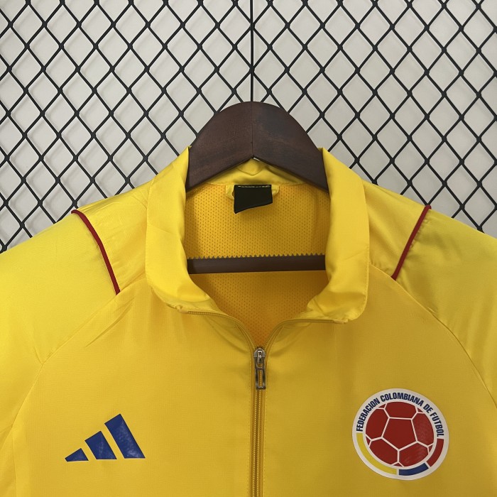 2024 Colombia Yellow Soccer Windbreaker Jacket Columbia Football Jacket