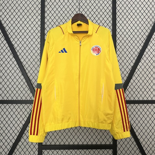 2024 Colombia Yellow Soccer Windbreaker Jacket Columbia Football Jacket