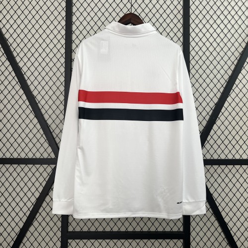 Long Sleeve 2024-2025 Sao Paulo Home Soccer Jersey LS Football Shirt