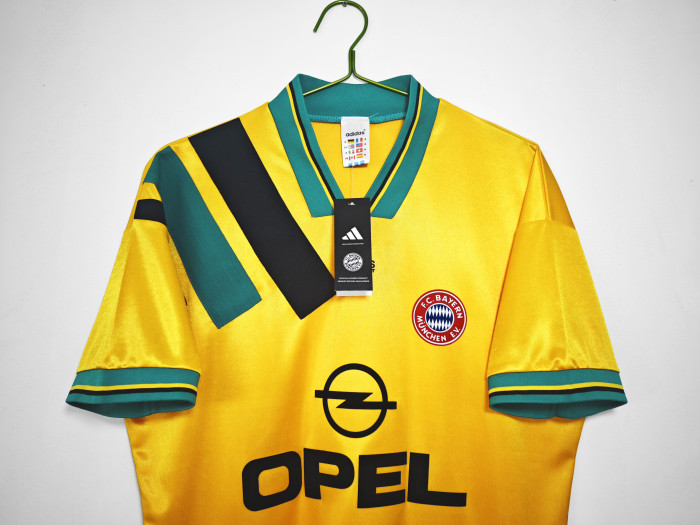 Retro Jersey 1993-1995 Bayern Munich Away Yellow Soccer Jersey Vintage Football Shirt