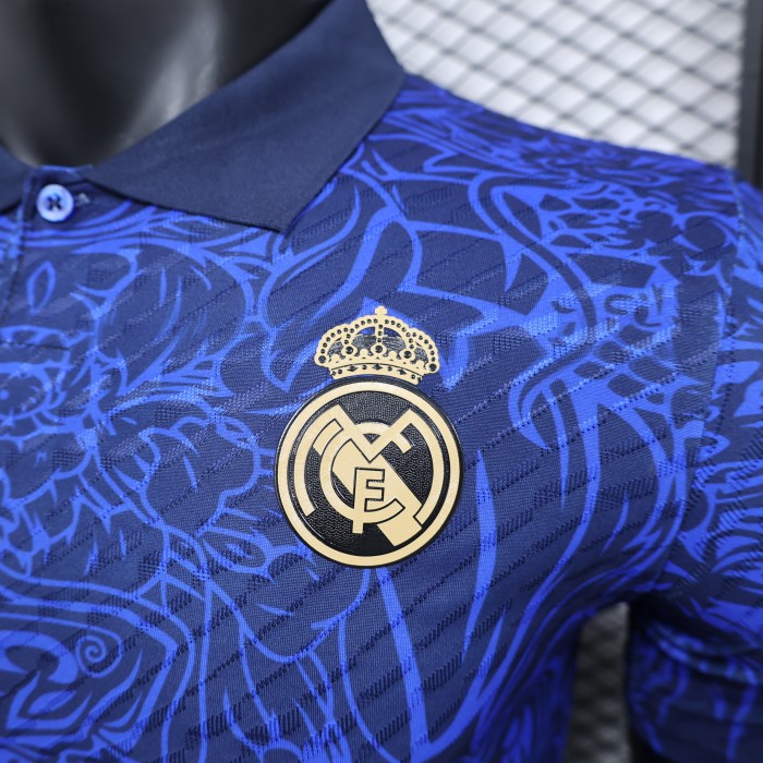 Player Version 2024 Real Madrid Blue Special Version Soccer Jersey Real Football Shirt