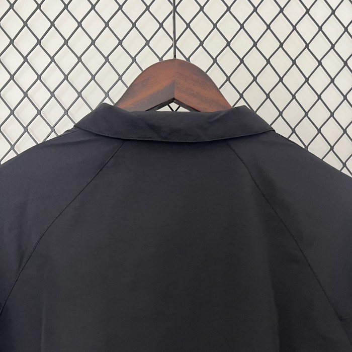 2024 AD Black Soccer Hoodie Football Windbreaker Jacket