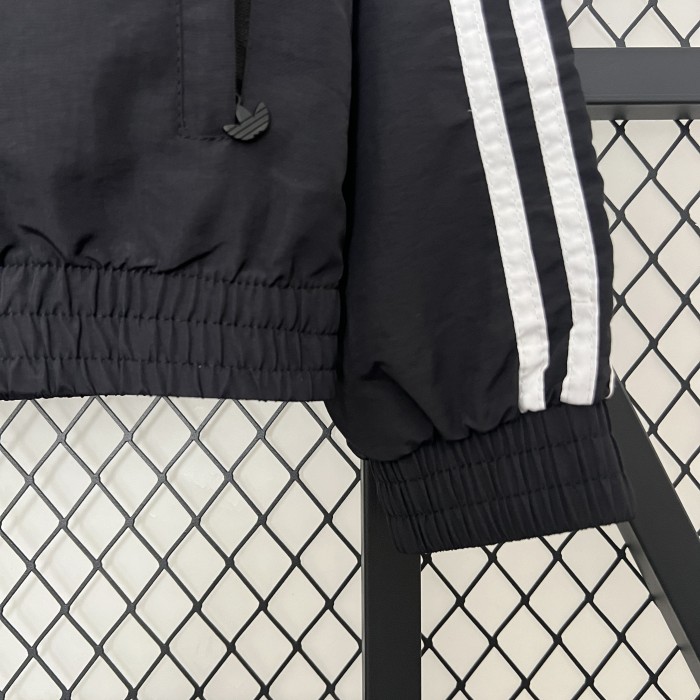 2024 AD Black Soccer Hoodie Football Windbreaker Jacket