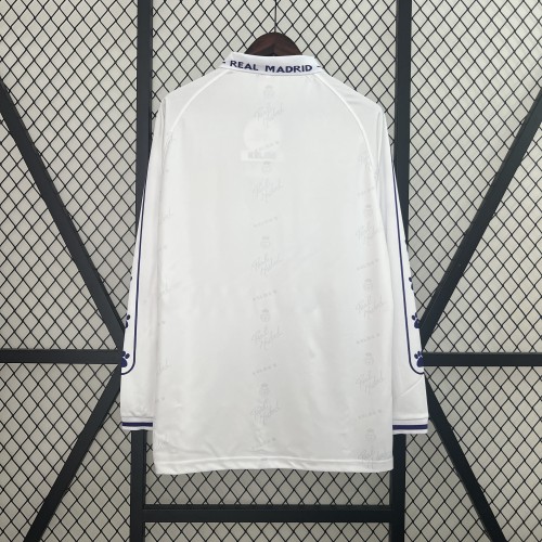 Retro Jersey Long Sleeve 1994-1996 Real Madrid Home Soccer Jersey Vintage Football Shirt