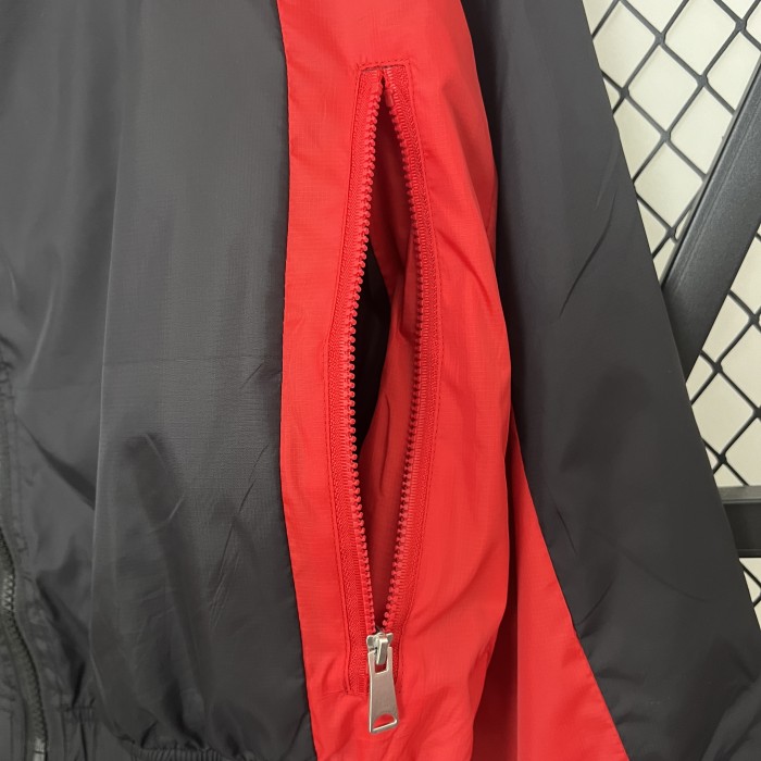 2024 JD Black/Red Soccer Hoodie Football Windbreaker Jacket