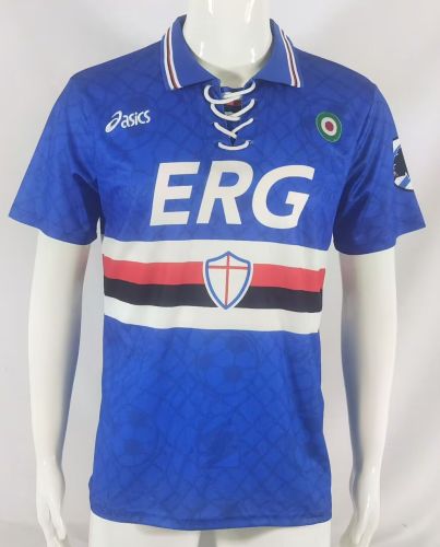 Retro Jersey 1994-1995 Sampdoria Home Soccer Jersey Vintage Football Shirt