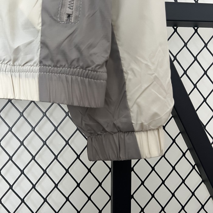 2024 JD White/Grey Soccer Hoodie Football Windbreaker Jacket