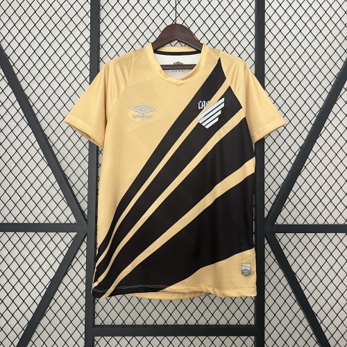 Fan Version 2024-2025 Athletico Paranaense Away Gold Soccer Jersey