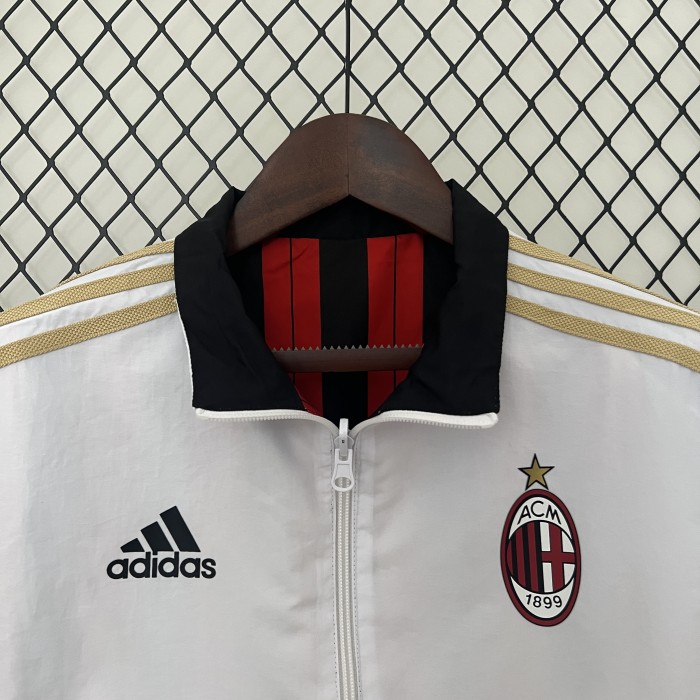 2024 AC Milan Trench Coat Soccer Reversible Windbreaker Jacket