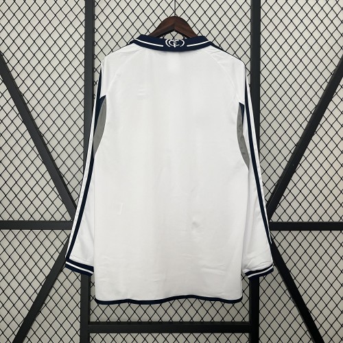 Long Sleeve Retro Jersey 2000-2001 Real Madrid Home Soccer Jersey Vintage Football Shirt