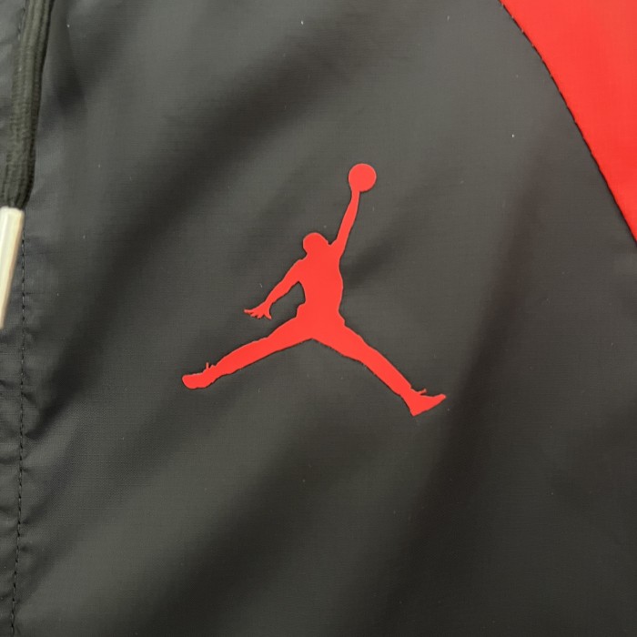 2024 JD Black/Red Soccer Hoodie Football Windbreaker Jacket