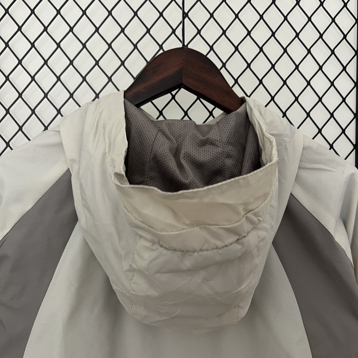 2024 JD White/Grey Soccer Hoodie Football Windbreaker Jacket