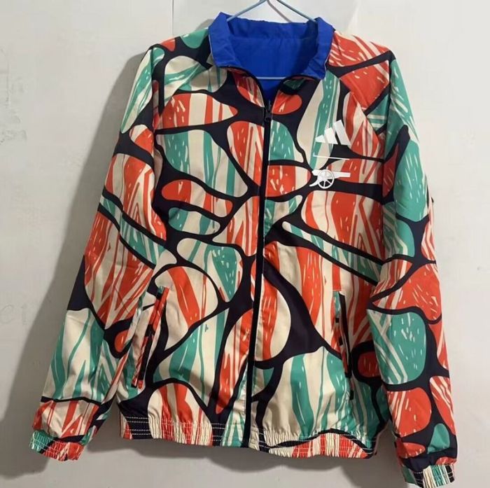 2024 Arsenal Trench Coat Soccer Reversible Windbreaker Jacket